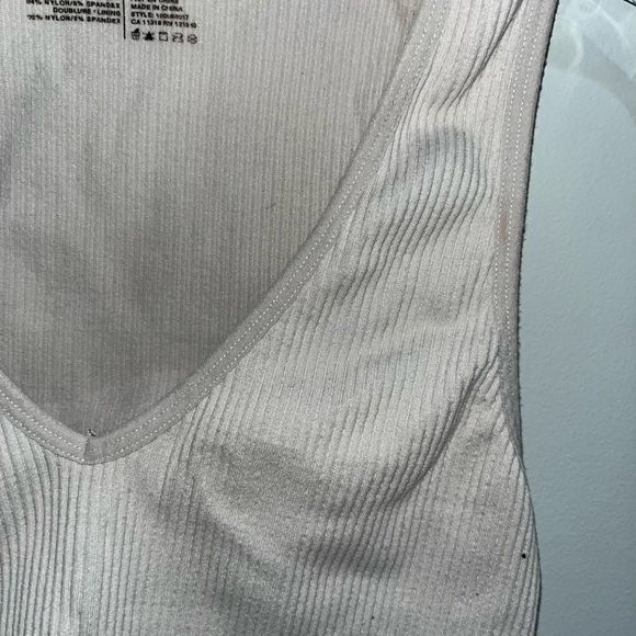 off white ribbed tank. size extra small - Picture 4 of 5